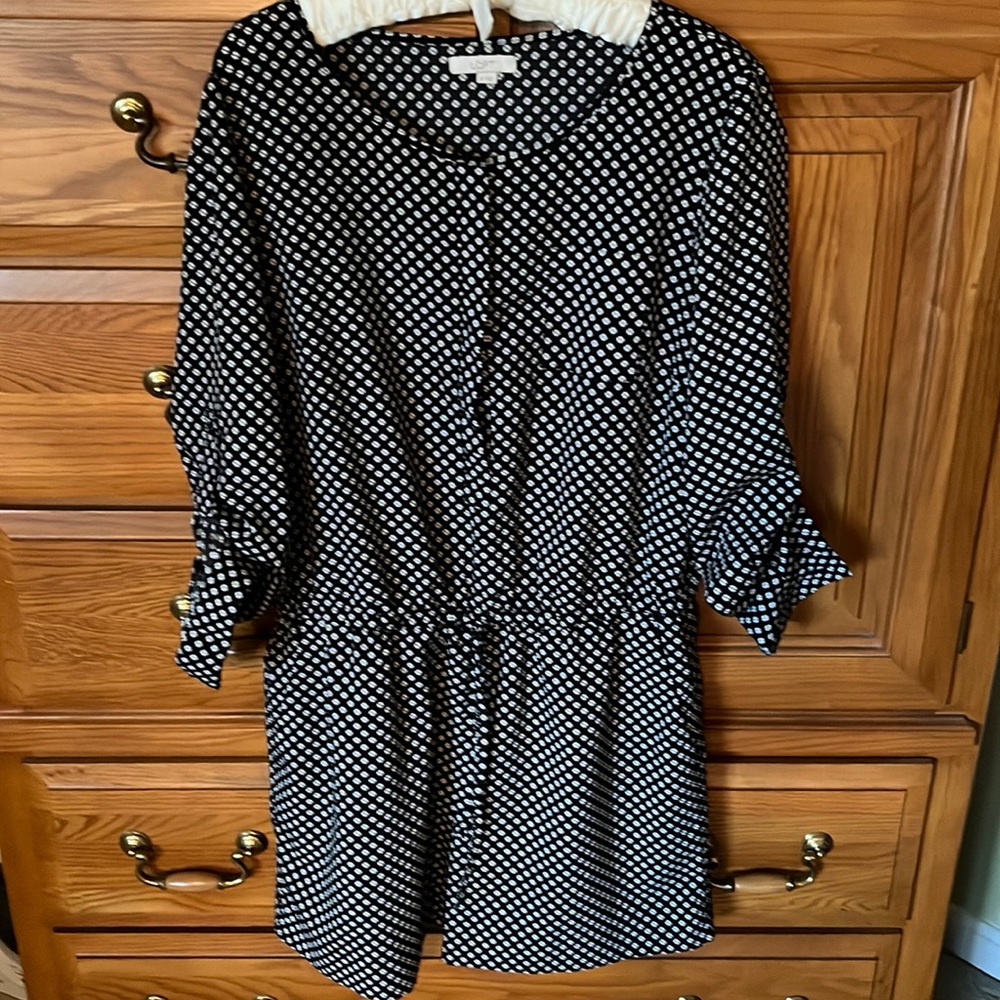 Loft black and white romper